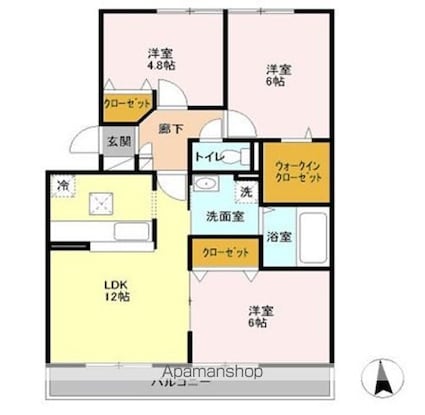 ＢＬＥＳＴＯＮ　ＡＲＵＧＡ[3LDK/67.23m2]の間取図