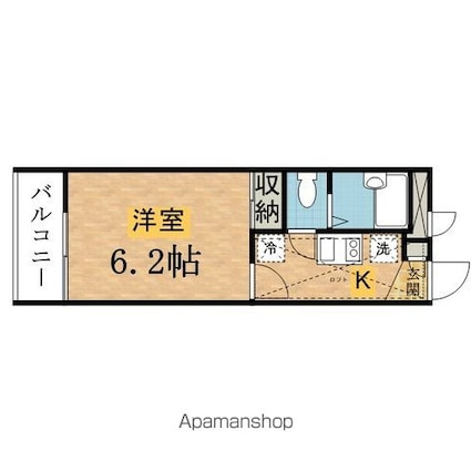 プレミアムバリューコート[1K/19.78m2]の間取図