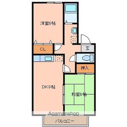 セジュールアントⅢ[2DK/50.38m2]の間取図