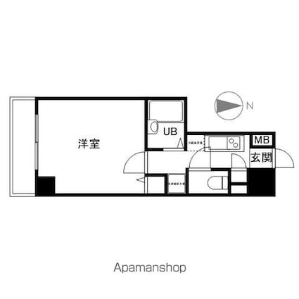 東京都練馬区練馬３丁目[1K/22.08m2]の間取図