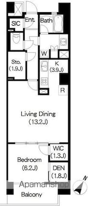 Ｂｒｉｌｌｉａ　ｉｓｔ　三軒茶屋　ブラッサムテラス[1LDK/64.4m2]の間取図