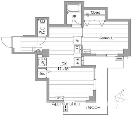パレス井口[1LDK/38.7m2]の間取図