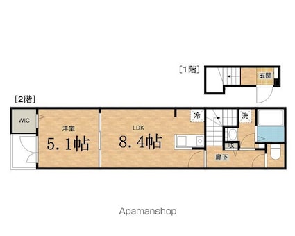サンフィールド[1LDK/38.81m2]の間取図