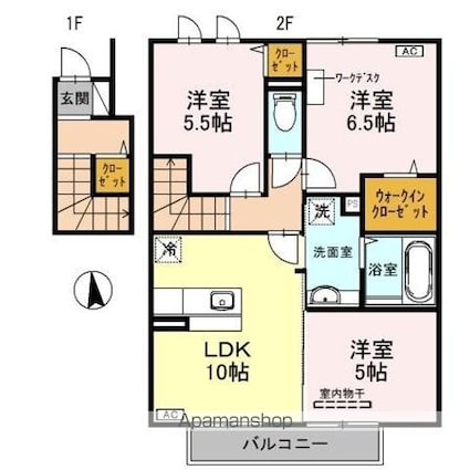 ＤーｒｏｏｍシルクマムＢ[3LDK/68.76m2]の間取図