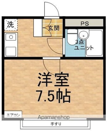 メゾン蟻ケ崎[1K/22.5m2]の間取図