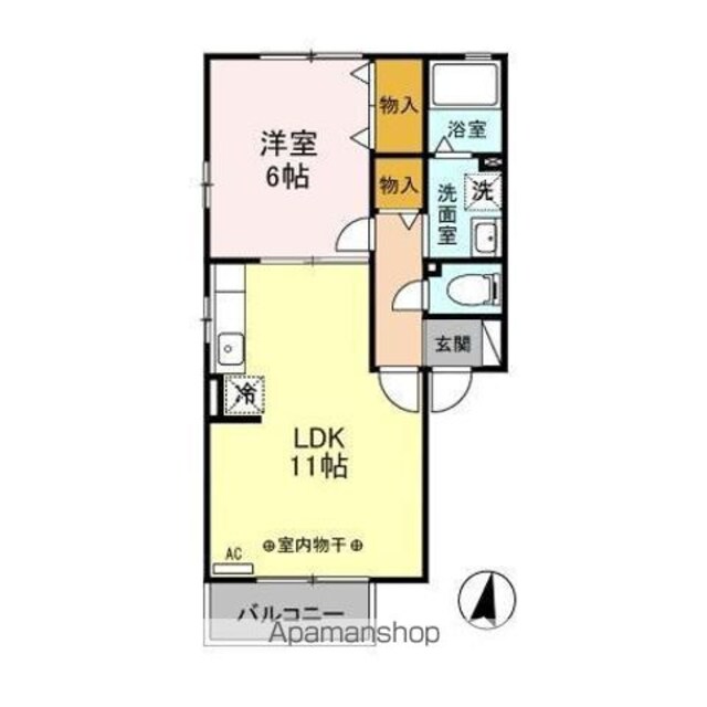 クレアール　ＡＢ[1LDK/41.26m2]の間取図