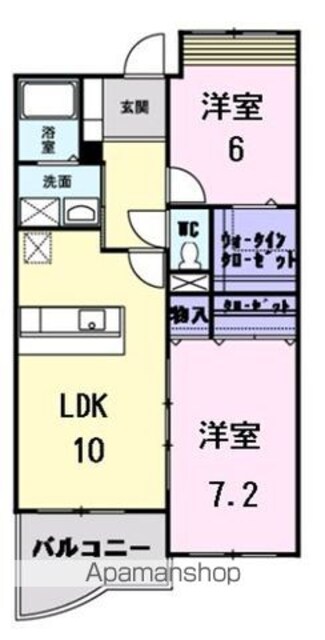 エストレーノｋｏｅｉ[2LDK/55.84m2]の間取図