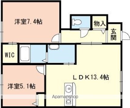 シャーメゾン紀水Ⅱ[2LDK/58.27m2]の間取図