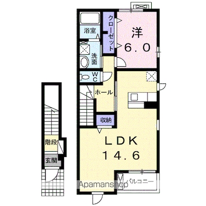 モンテ　グランデ　Ⅱ[1LDK/53.6m2]の間取図