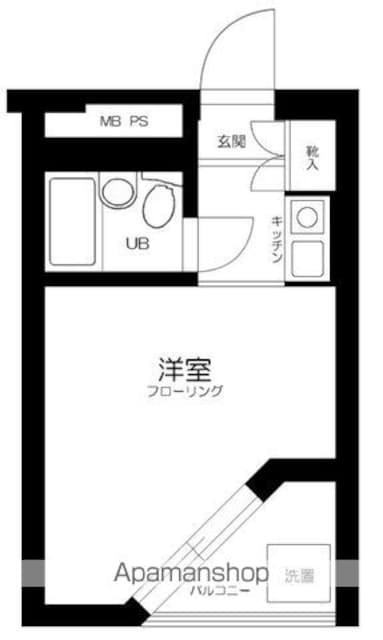 ハイシティ経堂第２[1R/14.88m2]の間取図
