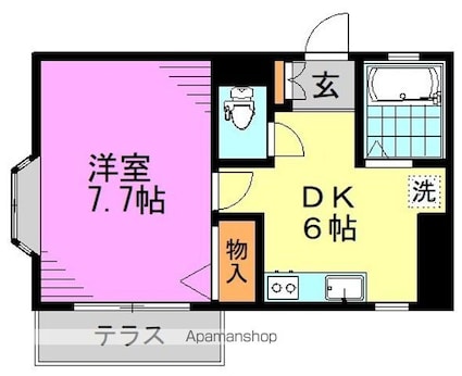東京都杉並区和田１丁目[1DK/28.14m2]の間取図