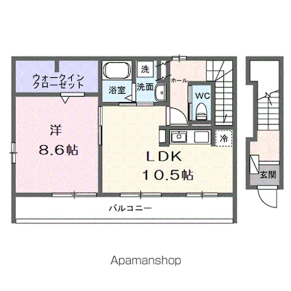 ブリリアントⅡ[1LDK/49.17m2]の間取図