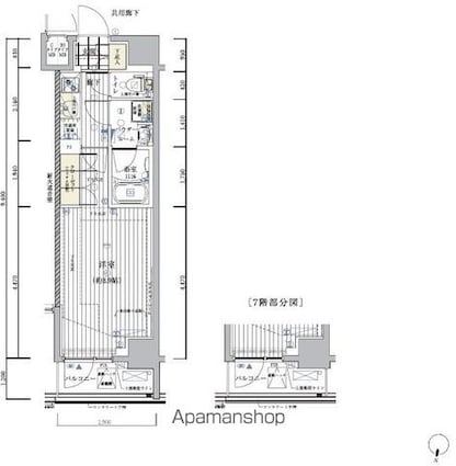 メインステージ自由が丘[1K/27.26m2]の間取図