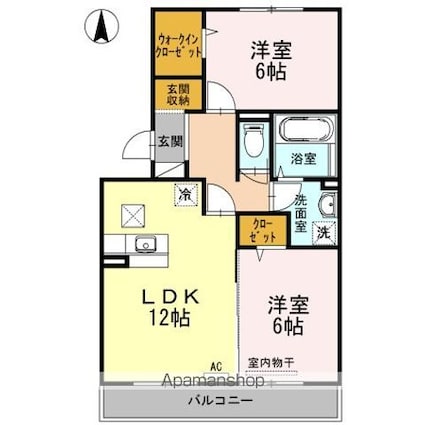 広島県福山市手城町４丁目[2LDK/58m2]の間取図