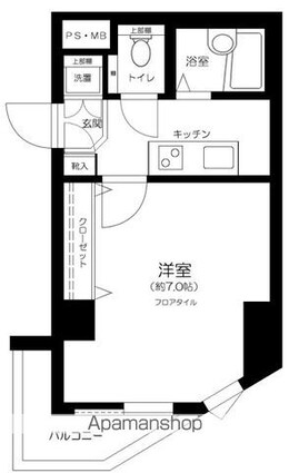 東京都新宿区下落合４丁目[1K/23.25m2]の間取図
