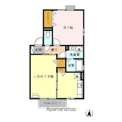 ハイツ・プリマベーラ[1LDK/45.42m2]の間取図