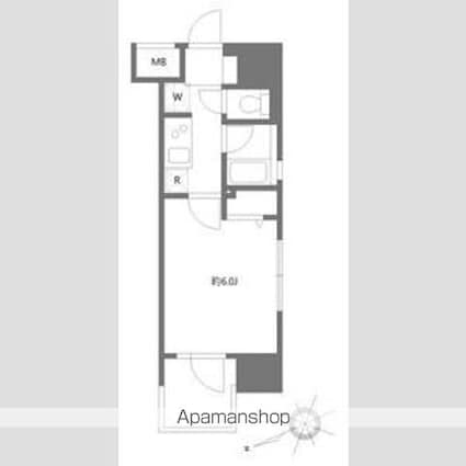 アーバイルスパシエ芝浦ベイサイド[1K/20.16m2]の間取図