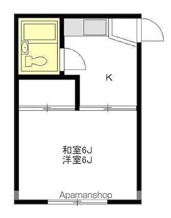 松林コーポ[1K/18.5m2]の間取図