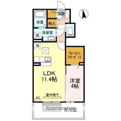 香川県高松市飯田町[1LDK/41.31m2]の間取図