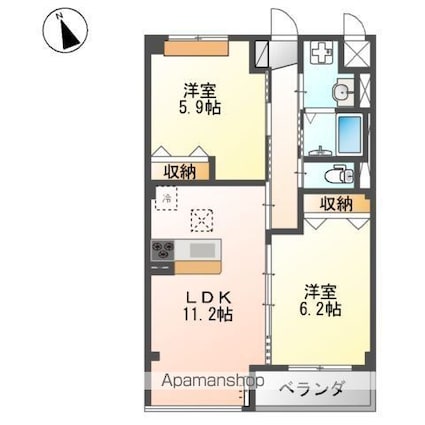 Ｇｒａｎｄｒｅａｍ[2LDK/54.88m2]の間取図