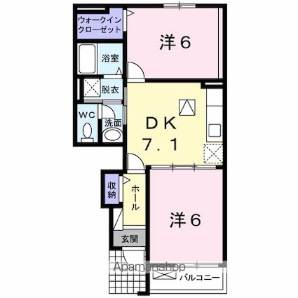 コンフルアンス　ＭⅡ[2DK/45.06m2]の間取図
