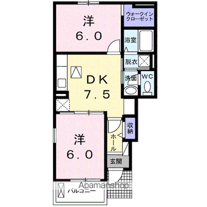 バンテ　フォルトゼッツェン[2DK/46.06m2]の間取図