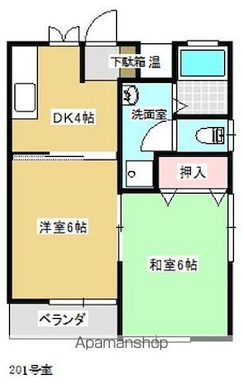 中江ハイツⅠ[2DK/36.4m2]の間取図