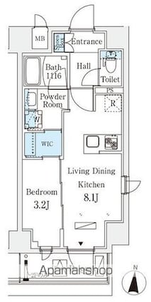 リテラス住吉[1LDK/30.53m2]の間取図