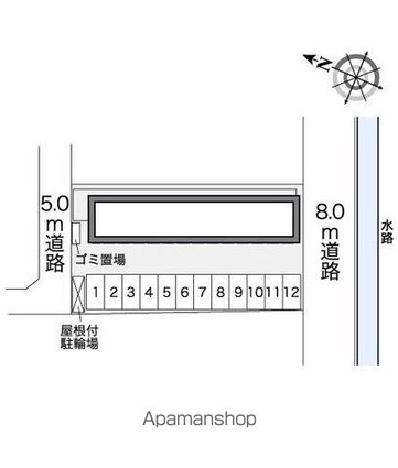 レオパレスルミエラ[1K/20.28m2]の配置図