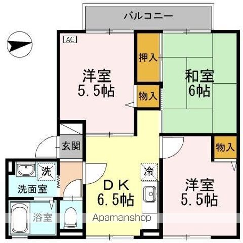 【昭島市拝島町のアパートの間取り】