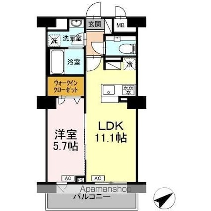 リュミエール千種[1LDK/41.24m2]の間取図
