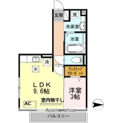 サニーフラット　Ｗ[1LDK/35m2]の間取図