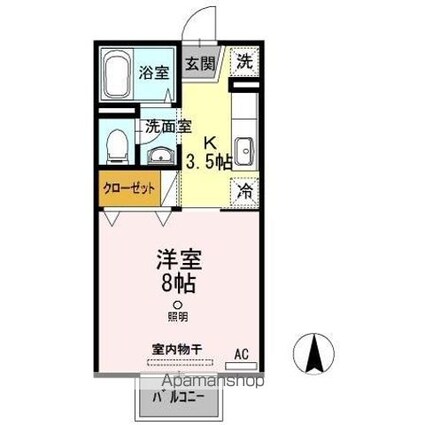 シャレード連島[1R/26.71m2]の間取図