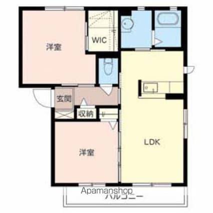 和歌山県岩出市波分[2LDK/54.07m2]の間取図
