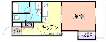 シーサイド弥生[1K/28m2]の間取図