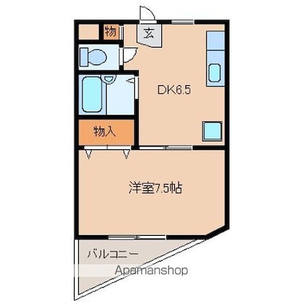 クレール宮沢[1DK/30.3m2]の間取図