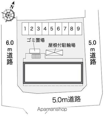 レオパレスエスト逆井[1K/20.81m2]の配置図