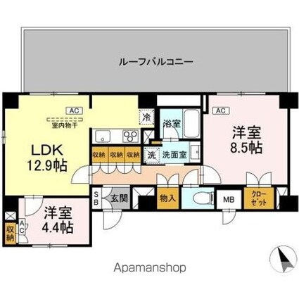 サンジョイアゼロ[2LDK/63.75m2]の間取図