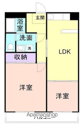 川端ビル[2LDK/45.13m2]の間取図