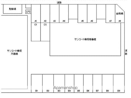 サンコート橋塚弐番館[2DK/53.48m2]の配置図