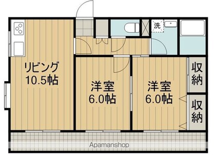 シャイニングヒルズ[2LDK/50.22m2]の間取図