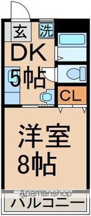 マロンセントラル[1DK/26.46m2]の間取図