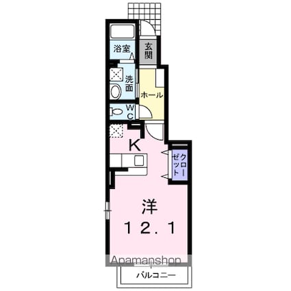 プリマヴェーラＳＴ　Ｂ[1R/32.9m2]の間取図
