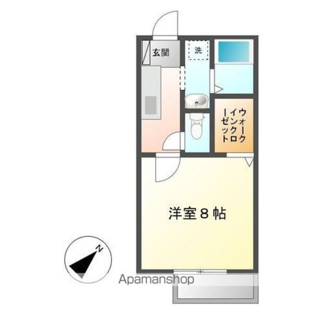 ローズパレス春日Ｓ[1K/27.08m2]の間取図