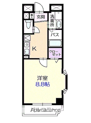 アルト・プエンテ平井[1K/30.44m2]の間取図