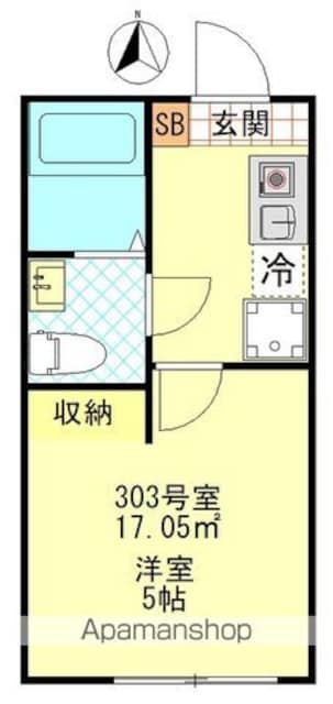フィーカ板橋[1K/17.05m2]の間取図