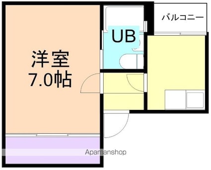 パークサイドマンション[1K/22m2]の間取図