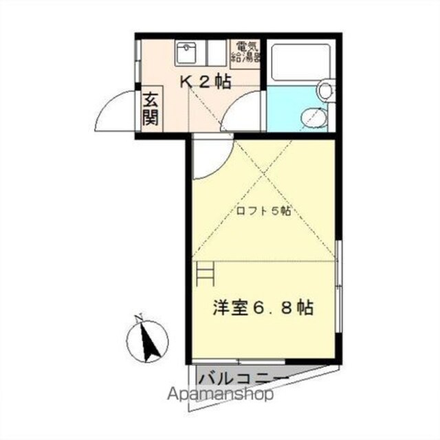 三高・ハイライフ[1K/17.76m2]の間取図