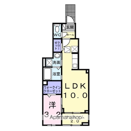 フィールドヒル　茅野[1LDK/38.52m2]の間取図