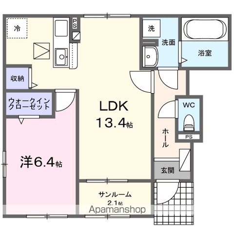 アベニールイタコ　Ⅱの間取り